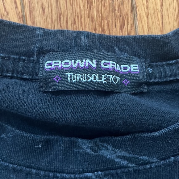 Crown Grade Gothic Horror Streetwear Graphic Tee sz L black red Illuminati Metal - Picture 5 of 8